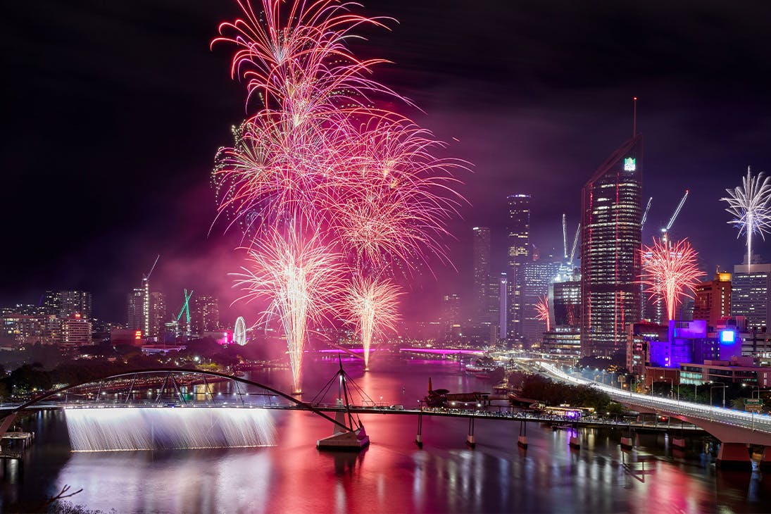 Riverfire fireworks above Brisbane's skyline